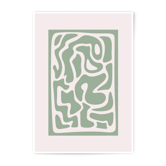 Abstract Photographic Print, Sage Green Wall Art, Modern Home Decor, Minimalist Art Print, Organic Shape Print, Aesthetic Room Decor - Tawshia