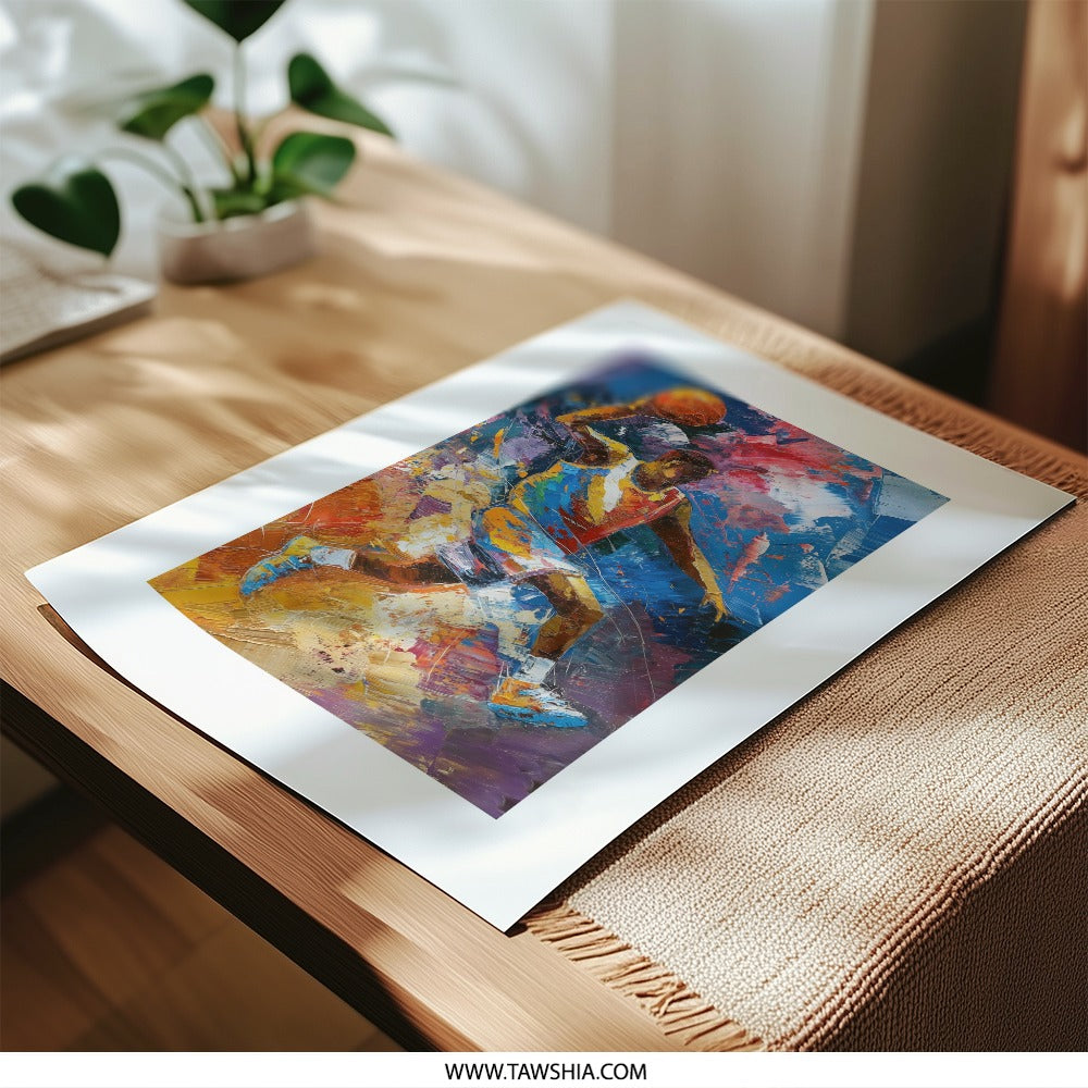Basketball Photographic Print, Abstract Sports Art, Dunk Shot, Wall Decor, Unique Gift, Sports Fan Gift, Home Decor, Basketball Player - Tawshia