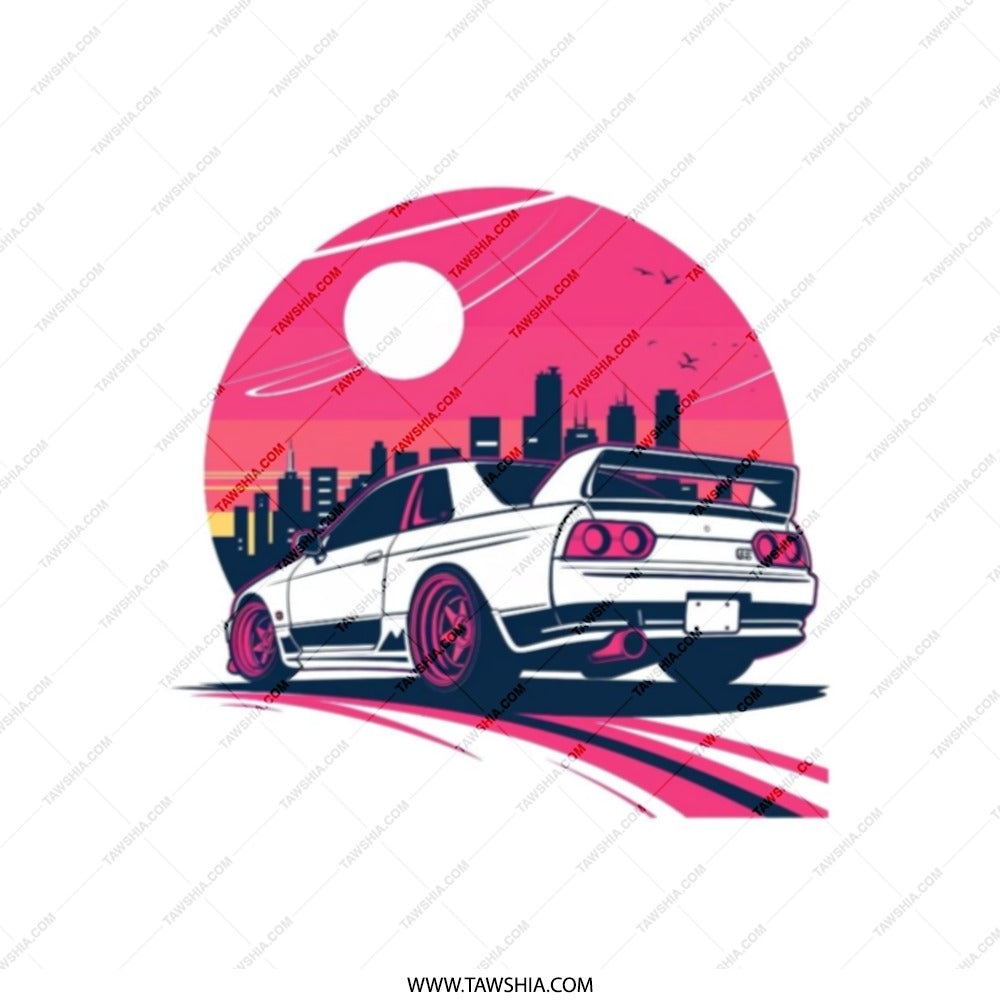 JDM Car Tote Bag, Skyline Tote, Japanese Car, Car Lover Gift, Cityscape Tote Bag, Graphic Tote, Aesthetic Tote, Trending Tote Bag - Tawshia