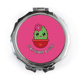 Cute Cactus Pocket Mirror, Stay Sharp and Cute, Kawaii Style Pocket Mirror, Succulent Lover Gift, Portable Mirror, Makeup Mirror - Tawshia