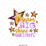 Dream Big Shine Bright Tote Bag, Motivational Bag, Inspirational Gift, Positive Vibes Tote, Starry Design Bag, Everyday Carry Bag - Tawshia