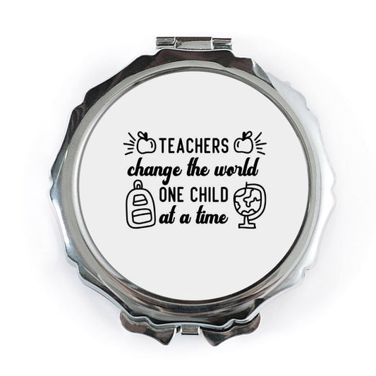Teachers Change the World Pocket Mirror, Teacher Appreciation Gift, Inspiring Teacher Present, End of Year Teacher Gift, Mentor Gift - Tawshia