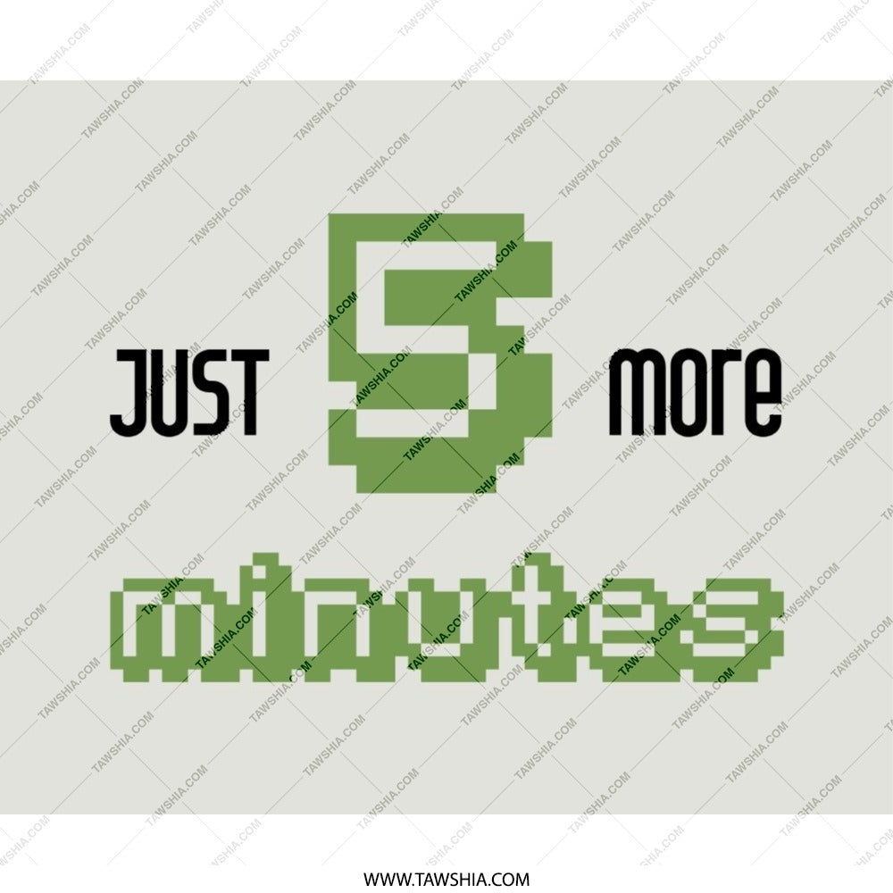 Funny Gaming Mouse Pad, Just 5 More Minutes Gamer Gift, Novelty Computer Accessory, Gift For Him Her, Video Game Lover, Pixel Art Design - Tawshia