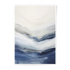Abstract Waves Photographic Print, Ocean Art, Modern Wall Decor, Coastal Print, Blue Gray Artwork, Home Decor, Minimalist Art - Tawshia