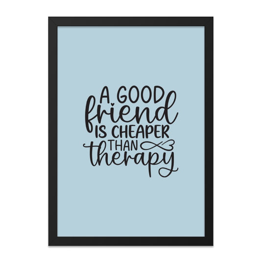 Friend Therapy Wall Art, Funny Friendship Quote Print, Best Friend Gift Idea, Inspiring Home Decor, Modern Art - Tawshia