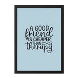 Friend Therapy Wall Art, Funny Friendship Quote Print, Best Friend Gift Idea, Inspiring Home Decor, Modern Art - Tawshia