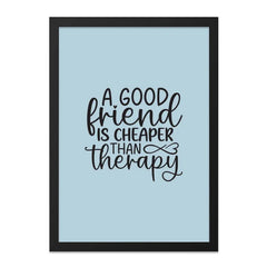 Friend Therapy Wall Art, Funny Friendship Quote Print, Best Friend Gift Idea, Inspiring Home Decor, Modern Art - Tawshia