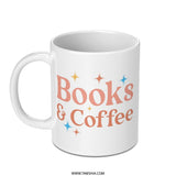 Books and Coffee Mug, Reader Mug, Coffee Lover Mug, Book Lover Gift, Gift for Bookworm, Reading Mug, Bookish Mug, Tea Cup - Tawshia