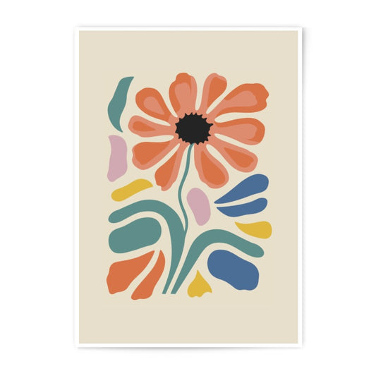 Abstract Flower Photographic Print, Modern Floral Art, Minimalist Wall Decor, Colorful Botanical Print, Home Decor - Tawshia