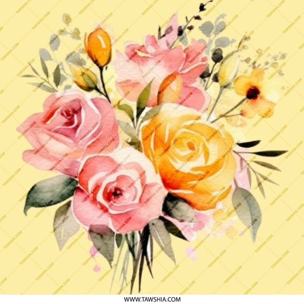 Floral Bouquet Pinback Button, Watercolor Roses Button, Flower Pin, Cute Button, Aesthetic Pin, Botanical Button, Gift for Her - Tawshia