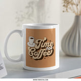 Time for Coffee Mug, Retro Coffee Cup, Coffee Lover Gift, Cafe Mug, Novelty Mug, Coffee Time Design, Retro Design Mug, Coffee Cup Design - Tawshia