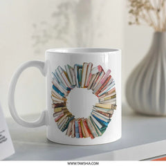 Stacked Books Mug, Book Lover Gift, Reader Mug, Library Mug, Bookworm Mug, Cozy Mug, Coffee Mug, Tea Mug, Book Themed Mug, Gifts For Her - Tawshia