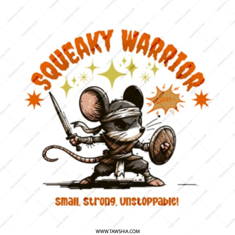 Squeaky Warrior Illustration Cute Mouse Art product type