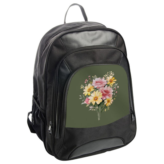 Floral Backpack, Flower Backpack, Botanical Print Backpack, Roses and Daisies, Stylish Backpack, Gift for Her, Everyday Backpack - Tawshia