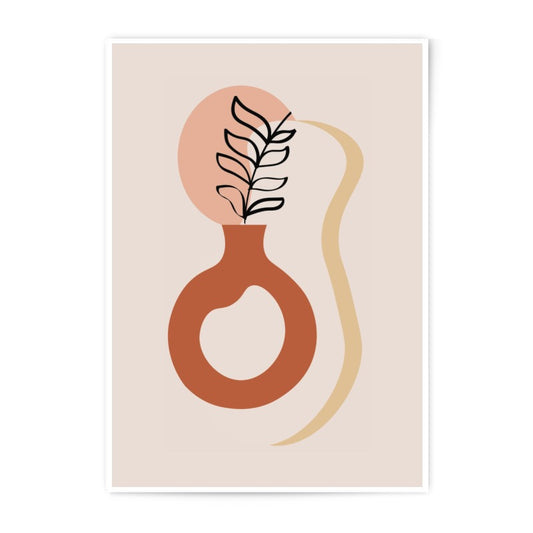 Abstract Photographic Print, Minimalist Art, Botanical Wall Decor, Modern Vase Art, Home Decor, Neutral Colors, Plant Illustration - Tawshia