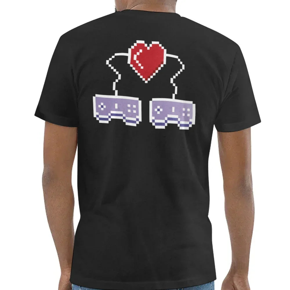 Retro Gaming Controllers with Heart Graphic Tee product