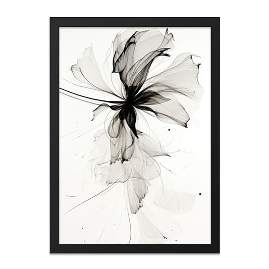 Abstract Floral Wall Art, Monochrome Flower Print, Modern Home Decor, Botanical Wall Hanging, Minimalist Art Print, Elegant Flower Artwork - Tawshia