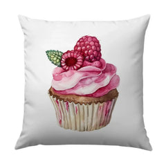Raspberry Cupcake Pillow, Foodie Decor, Dessert Pillow, Cute Pillow, Kitchen Decor, Baking Lover Gift, Sweet Treat Pillow - Tawshia