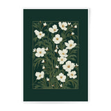 Floral Photographic Print, White Anemone Art, Botanical Wall Decor, Elegant Flower Photo, Green and White Artwork, Nature Photography - Tawshia