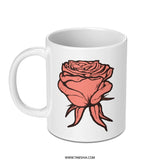 Rose Mug, Floral Coffee Mug, Botanical Tea Cup, Flower Lover Gift, Garden Mug, Rose Design Mug, Pretty Mug, Unique Mug, Drinkware, Gifts - Tawshia