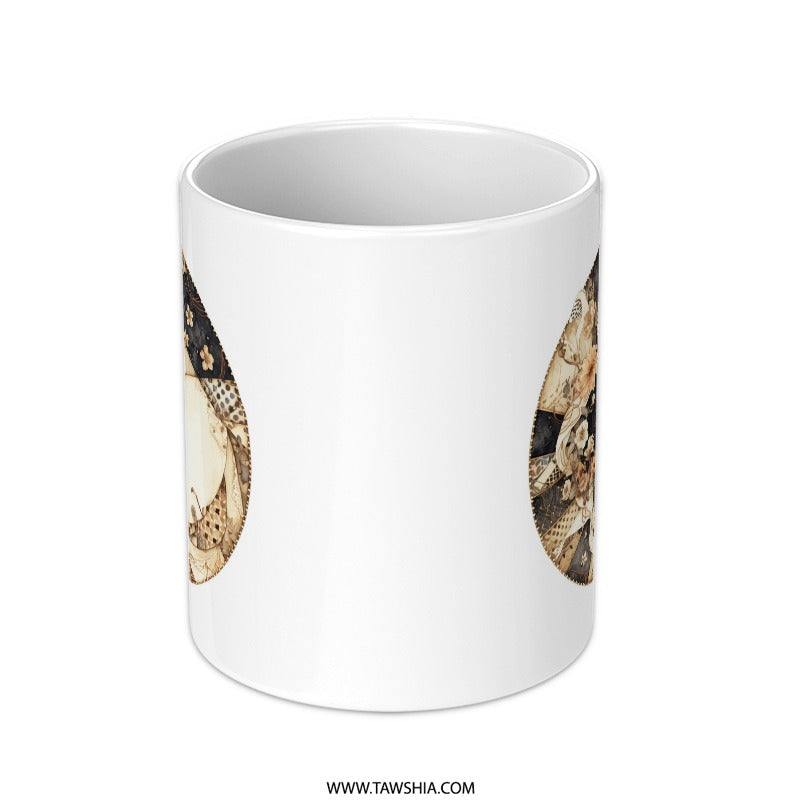 Cute Cat Mug, Floral Cat Art Coffee Mug, Unique Kitten Design, Pet Lover Gift, Cat Owner Gift, Drinkware, Cat Breed Mug - Tawshia