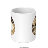 Cute Cat Mug, Floral Cat Art Coffee Mug, Unique Kitten Design, Pet Lover Gift, Cat Owner Gift, Drinkware, Cat Breed Mug - Tawshia
