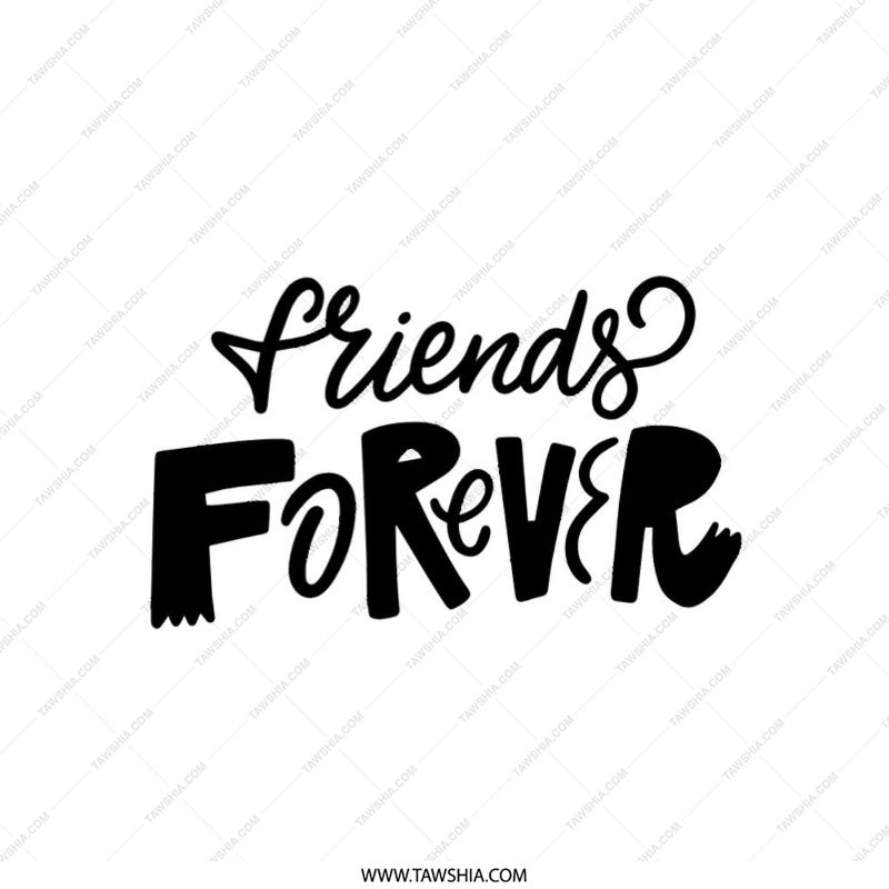 Friends Forever Pillow, Friendship Gift, Best Friend Decor, Decorative Throw Pillow, Black and White Cushion, Unique Home Accent - Tawshia