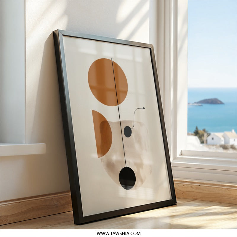 Abstract Geometric Wall Art, Circles and Lines Print, Modern Home Decor, Minimalist Wall Decor, Contemporary Art Print - Tawshia