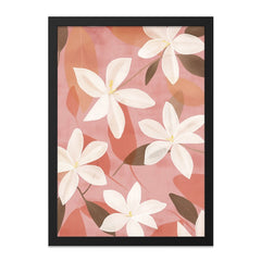 Floral Wall Art, White Flower Print, Botanical Art, Modern Home Decor, Pink Wall Decor, Flower Poster, Housewarming Gift, Living Room Art - Tawshia