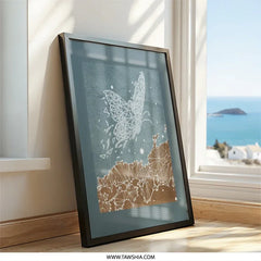 Geometric Butterfly Wall Art, Modern Insect Decor, Abstract Butterfly Print, Nature Wall Decor, Unique Home Decor - Tawshia