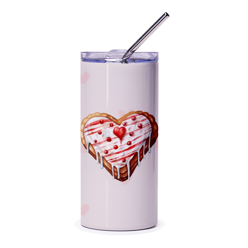 Heart Cookie Tumbler, Valentines Day Tumbler, Cute Cookie Tumbler, Heart Tumbler, Valentine Gift, Gift for Her, Treat Tumbler, Holiday - Tawshia