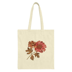 Floral Tote Bag, Chrysanthemum Design, Botanical Art Bag, Flower Lover Gift, Casual Tote, Everyday Bag, Unique Tote, Nature Inspired Bag - Tawshia
