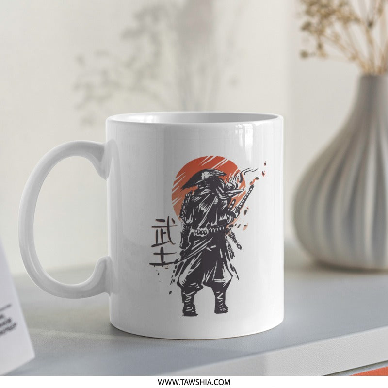 Samurai Art Warrior on White Mug product