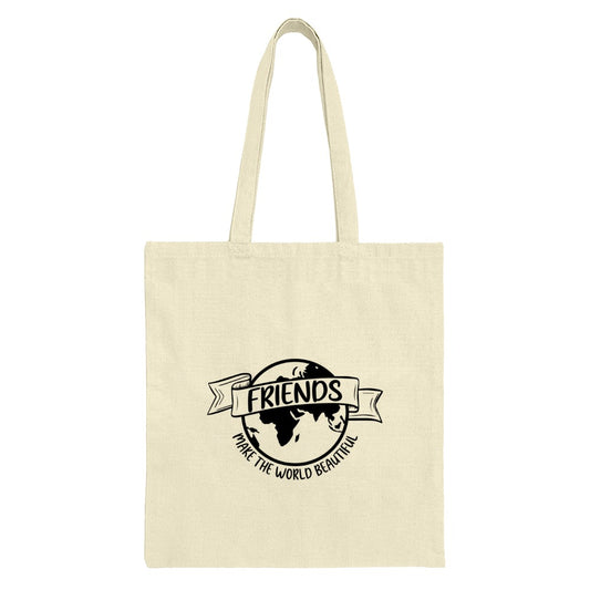 Friends Make the World Beautiful Tote Bag, Graphic World Earth Tote, Friendship Gift, Sustainable Tote Bag, Teacher Gift, Everyday Tote - Tawshia