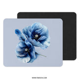 Blue Poppy Mouse Pad, Floral Mousepad, Flower Desk Mat, Computer Accessory, Office Decor, Gift For Her, Aesthetic Mousepad, Cute Mouse Pad - Tawshia