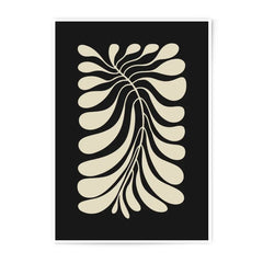 Minimalist Leaf Photographic Print, Abstract Botanical Art, Beige and Black Wall Decor, Modern Foliage Print, Simple Nature Artwork - Tawshia