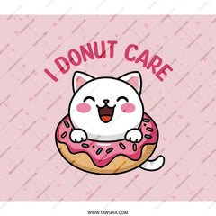 Kawaii Cat Donut Backpack, Cute Backpack, Funny Cat, School Backpack, I Donut Care Backpack, Student Backpack, Bookbag for Students - Tawshia
