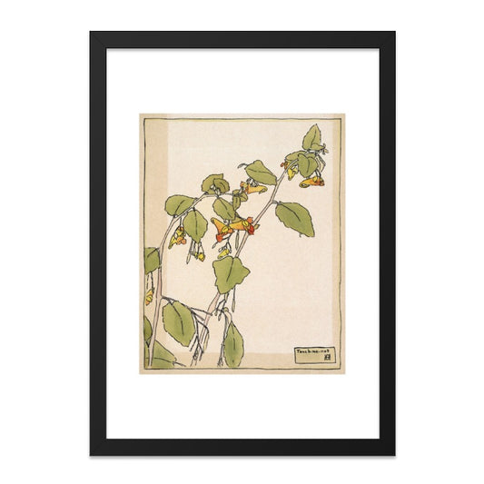 Touch Me Not Flowers Wall Art, Botanical Print, Vintage Floral Artwork, Antique Japanese Art, Home Decor, Nature Wall Decor - Tawshia