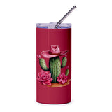 Cactus Tumbler, Western Tumbler, Cactus with Cowboy Hat Tumbler, Desert Tumbler, Pink Flower Tumbler, Trendy Tumbler, Gift for Her, Cute - Tawshia