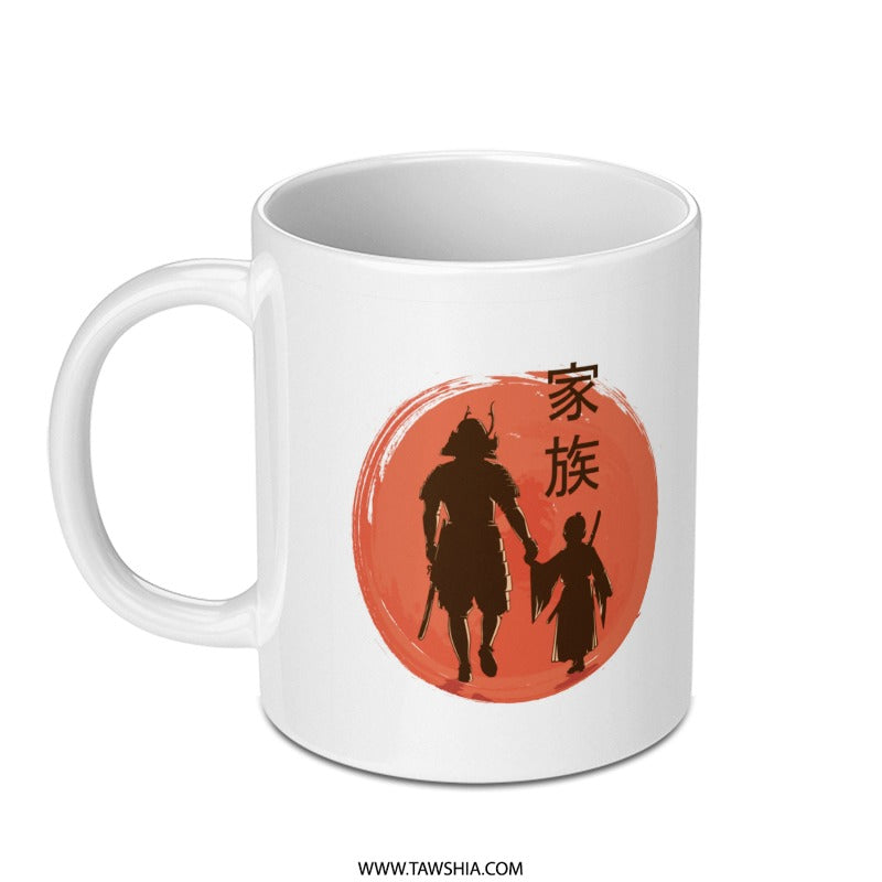 Samurai and Child Print White Mug product