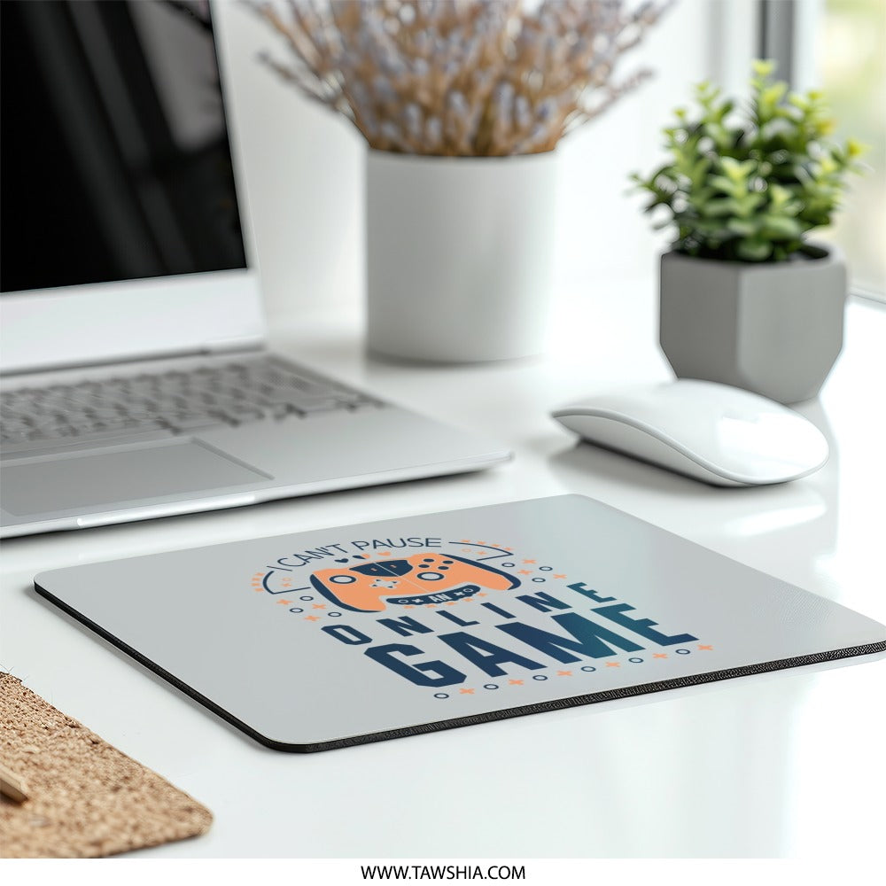 Funny Gamer Mouse Pad, I Can't Pause, Online Game Controller Design, Gaming Gift Idea, Computer Accessories - Tawshia