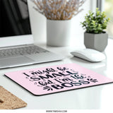 Small But The Boss Mouse Pad, Cute Boss Mousepad, Office Desk Decor, Pink Mousepad, Funny Mouse Pad, Gift for Coworker, Desk Accessories - Tawshia