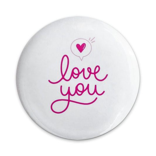 Love You Pinback Button, Heart Speech Bubble Button, Cute Valentine Button, Romantic Gift, Sweet Saying, Express Your Love, Gift for Her - Tawshia