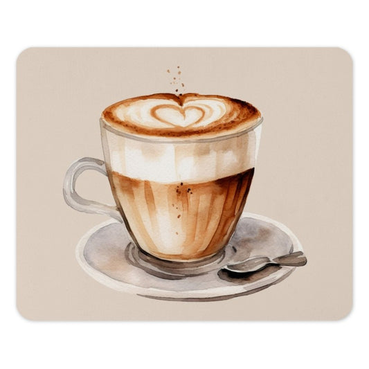 Watercolor Latte Mouse Pad, Coffee Art Mousepad, Heart Latte Art, Cute Desk Accessories, Coffee Lover Gift, Office Decor, Unique Mousepad - Tawshia