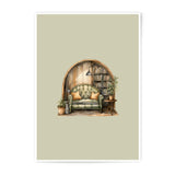 Cozy Library Nook Photographic Prints, Home Decor Art Prints, Interior Design Art Prints, Book Lover Photographic Prints - Tawshia