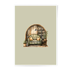 Cozy Library Nook Photographic Prints, Home Decor Art Prints, Interior Design Art Prints, Book Lover Photographic Prints - Tawshia