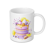 Pancake and Honeycomb Mug, Floral Dessert Mug, Foodie Gift Mug, Lemon Flower Mug, Watercolor Mug, Coffee Mug, Tea Mug, Gift for Baker - Tawshia