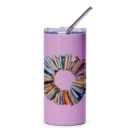 Book Lover Gift Tumbler, Circle of Books Design, Teacher Appreciation Gift, Literary Themed Tumbler, Bookworm Present - Tawshia