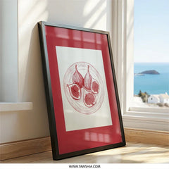 Figs Wall Art, Botanical Illustration, Fruit Print, Kitchen Decor, Modern Wall Decor, Home Decor, Dining Room Art - Tawshia