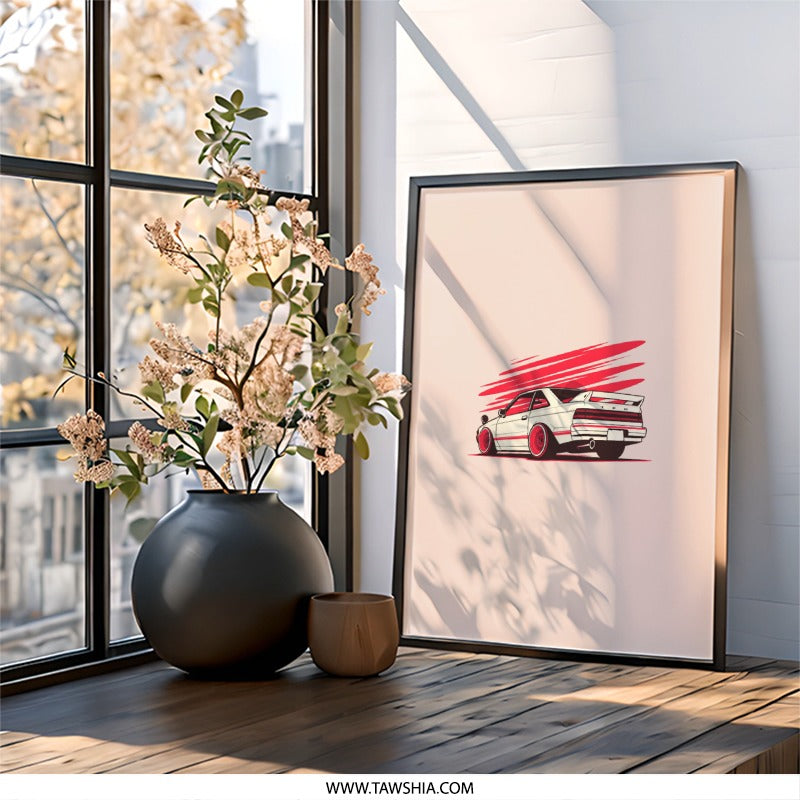 JDM Car Wall Art, Toyota MR2 Print, Car Poster, Automotive Art, Japanese Car, Stance Car Art, Tuner Car, Classic JDM, Car Enthusiast Gift - Tawshia